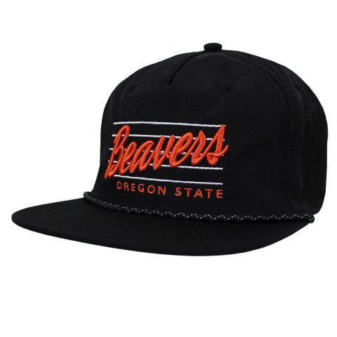 Black Beavers Corded Flat Bill Snapback