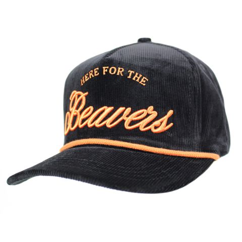 Women's Black Vintage Corduroy Corded Beavers Hat