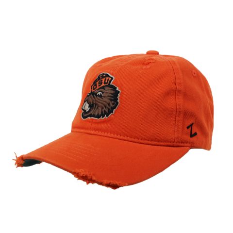 Orange Destructed Adjustable Hat with Benny