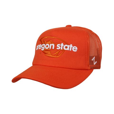 Orange Beaver Snapback with Oregon State Overlay