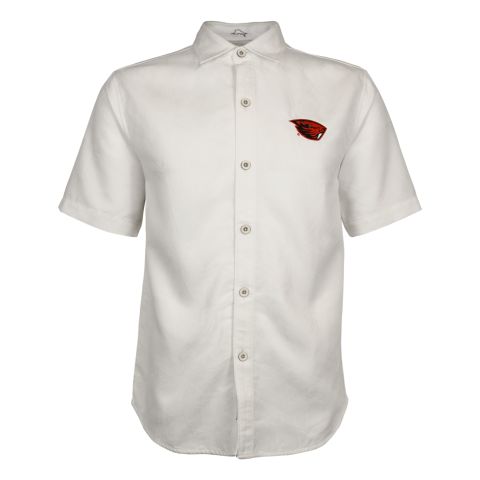 Men's Tommy Bahama White Palm Print Shirt with Beaver