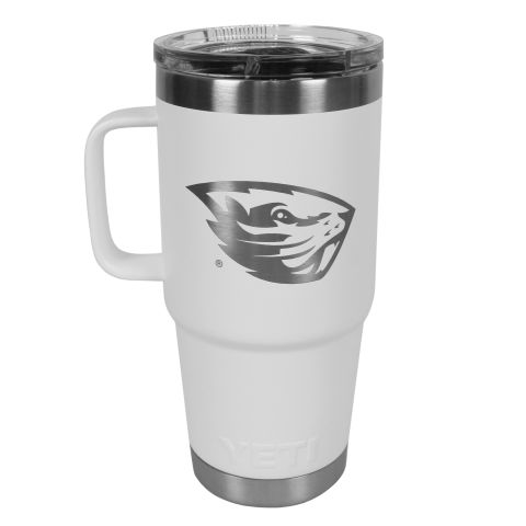 Yeti White Travel Mug with Metallic Beaver