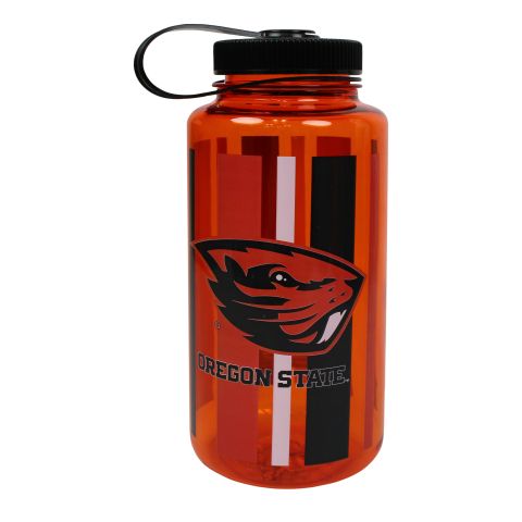 Orange Striped Oregon State Water Bottle