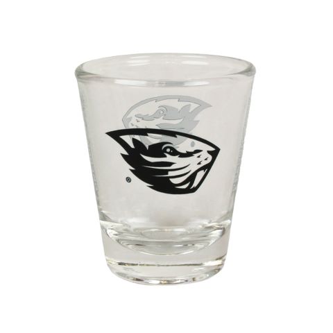 Shot Glass with Black Beaver