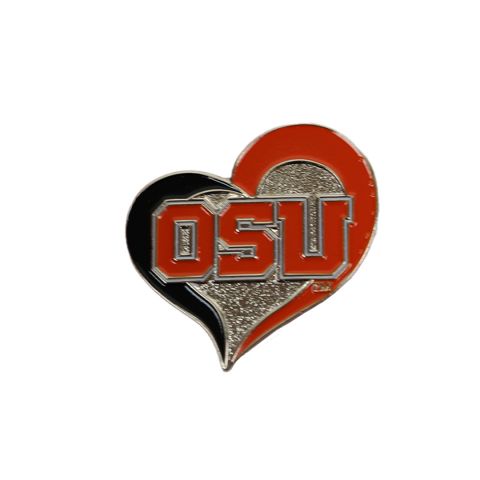 Tri-Color OSU Heart Pin