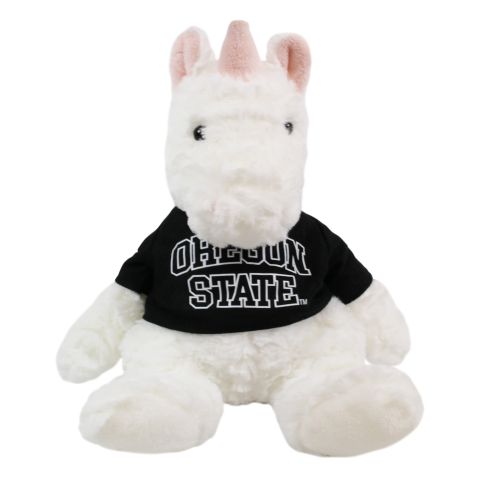 White Cuddly Unicorn with Oregon State Tee