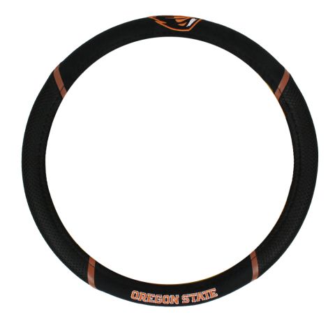 Orange and Black Oregon State Steering Wheel Cover with Beaver