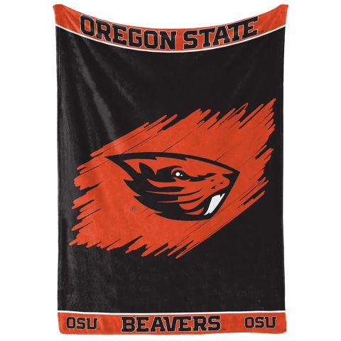 Black and Orange Pet Blanket with Beaver