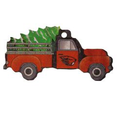 Christmas Tree Beaver Truck Wooden Ornament