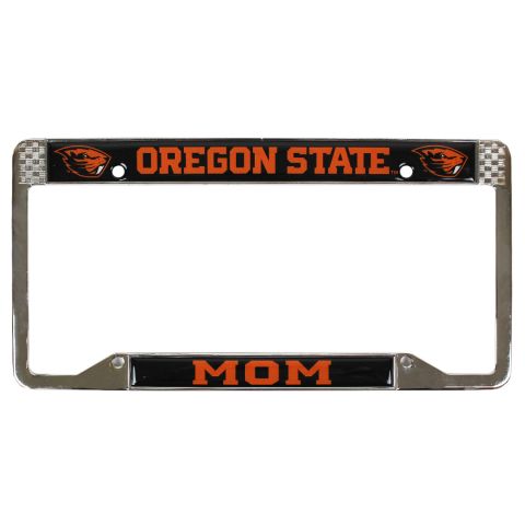 Metal Oregon State Mom License Plate Frame