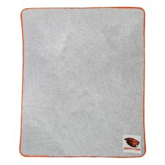 Grey Super Soft Sherpa Blanket with Beaver