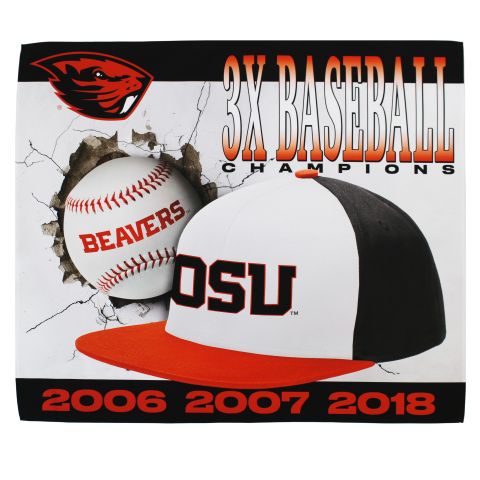 Baseball 3X Champions Wall Tapestry with Beaver