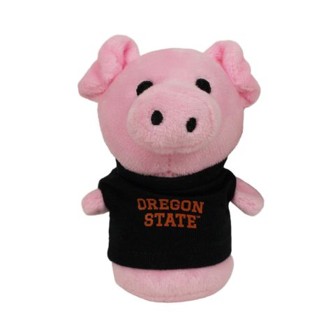 Small Pig Plushie with Black Oregon State Shirt