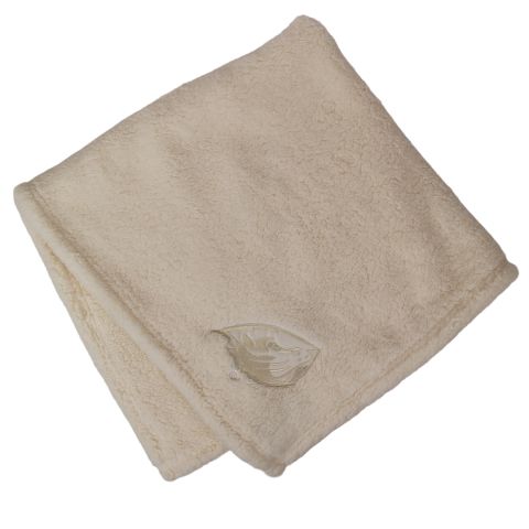 Ivory Baby Blanket with Tonal Beaver