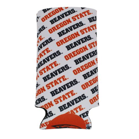 White Slim Can Cooler with Oregon State