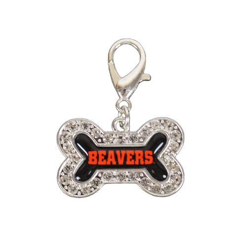Black Beavers Pet Collar Bone Charm
