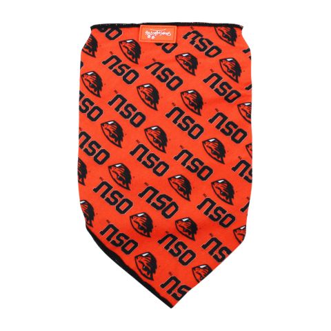 Orange Pet Bandana with Beaver