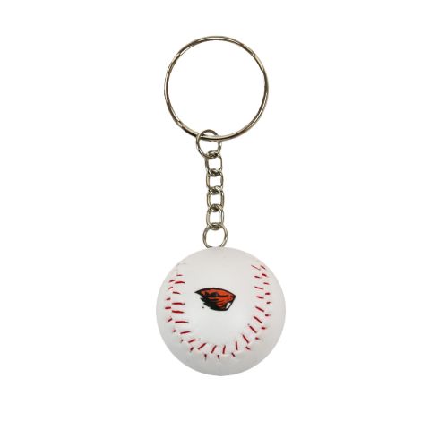 Miniature Baseball Keychain with Beaver