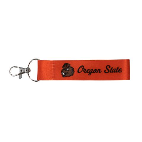 Orange Oregon State Key Strap with Benny