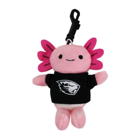 Small Axolotl Plushie with Black Beaver Shirt