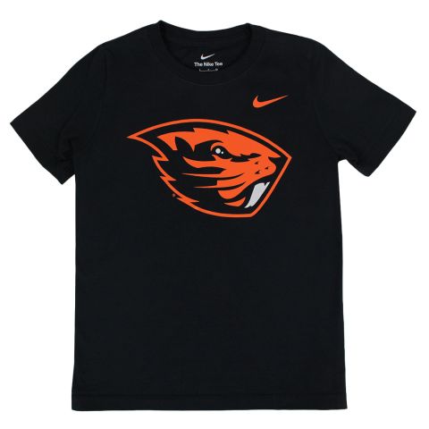 Youth Nike Black Tee with Beaver