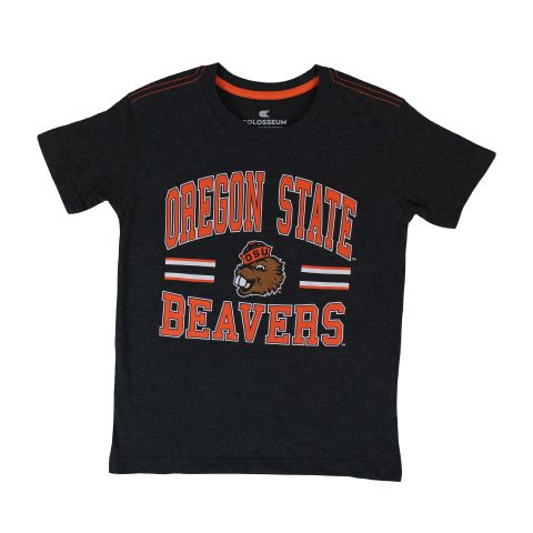 Youth Charcoal Oregon State Beavers Tee with Beaver