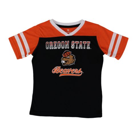 Youth Girls Oregon State Rhinestone Tee with Benny