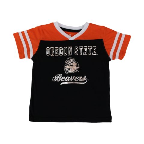 Toddler Metallic Oregon State Tee with Benny
