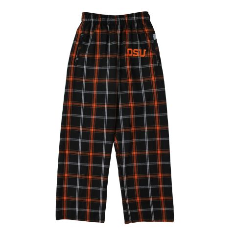 Youth Black and Orange Plaid Pajama Pants