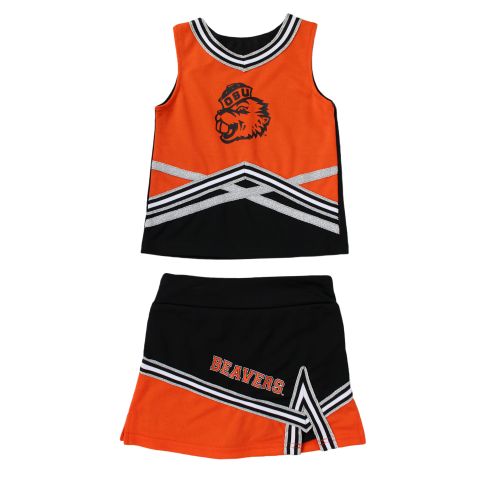 Youth Orange and Black Benny Cheerleader Set