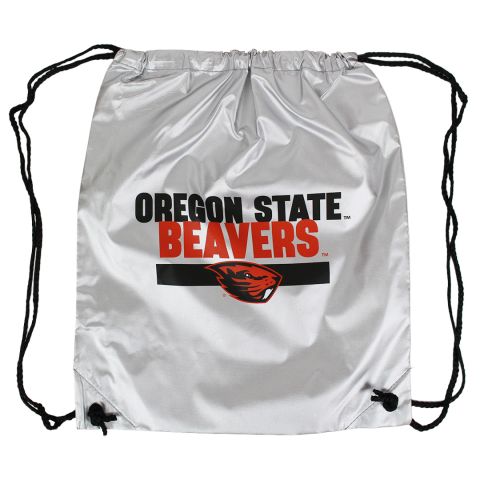 Silver Drawstring Back Sack with Oregon State Beavers