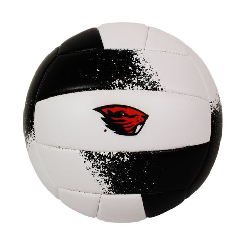 White and Black Match Point Volleyball with Beaver
