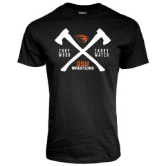 Unisex Black OSU Wrestling Axe Tee